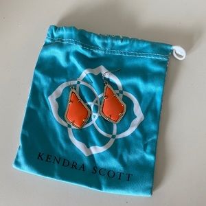 Kendra Scott Alex Gold Drop Earrings in Orange
